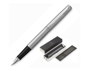 Ручка перьевая Jotter FP Stainless steel CT цвет чернил синий цвет корпуса серебристый (артикул производителя 2030946)